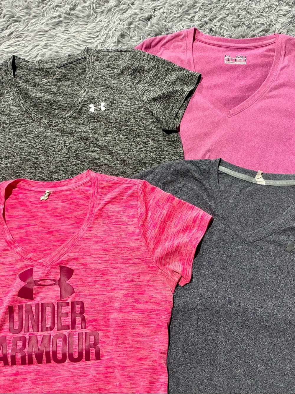 NEW Lot 4 Under Armour running gym short sleeve shirts tees workout classic V